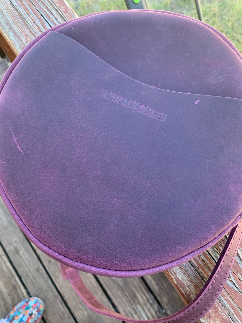 Large Round Purple (Larkspur) Crossbody Bag